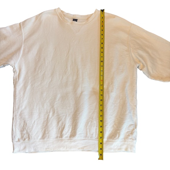 Vintage 90s Men's Lands' End Cotton Ivory Sweatshirt Pullover Made In USA Sz XL - Picture 7 of 12